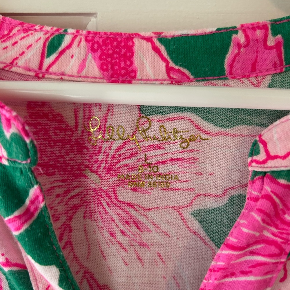 Lilly Pulitzer Pink and Green Floral Top